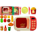 Rotujúca mikrovlnná rúra krémovo-čevená